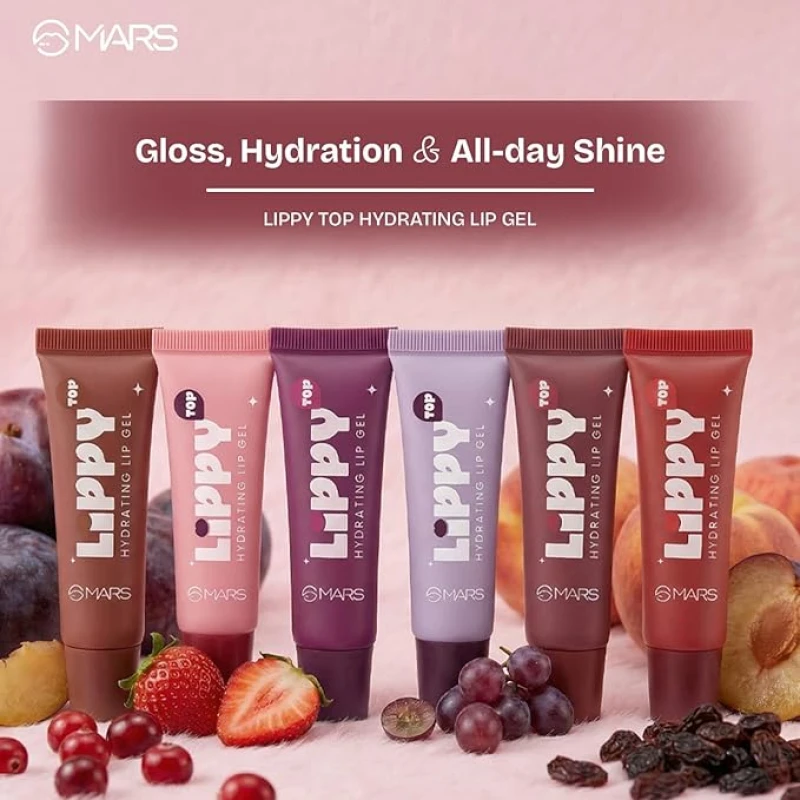 MARS Lippy Top Hydrating Lip Gel (10ml) (05-SWEET PLUM) | Nourished With Vitamin-E & Shea Butter | Long Lasting Hydration | Glossy Finish | Easy to Apply thumbnail 2